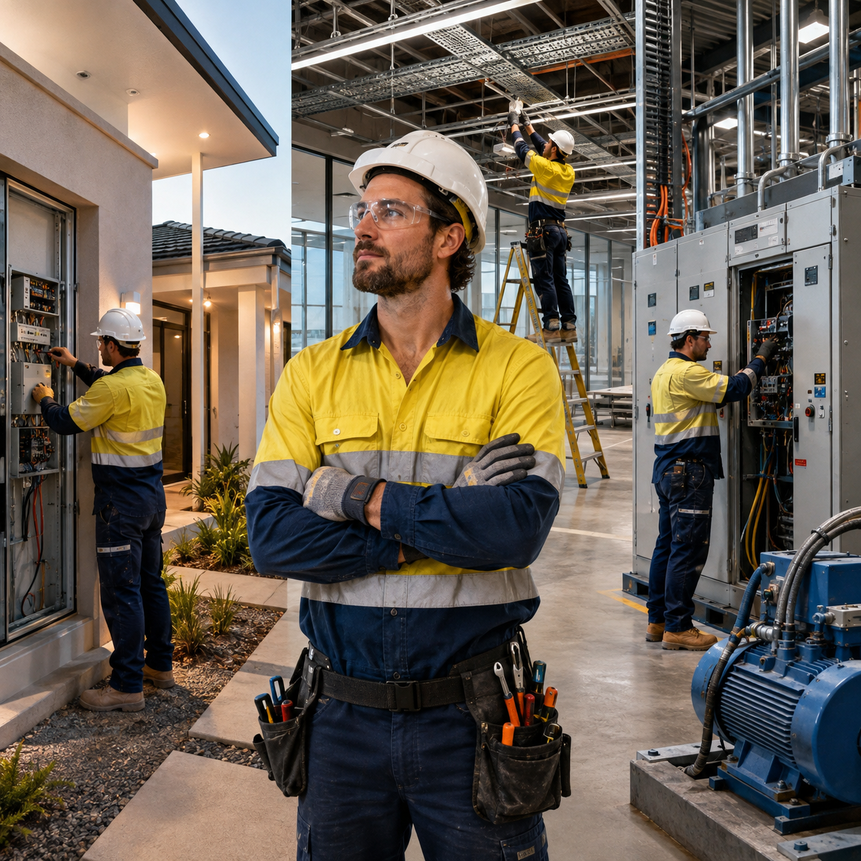 residential vs commercial vs industrial electrician Australia